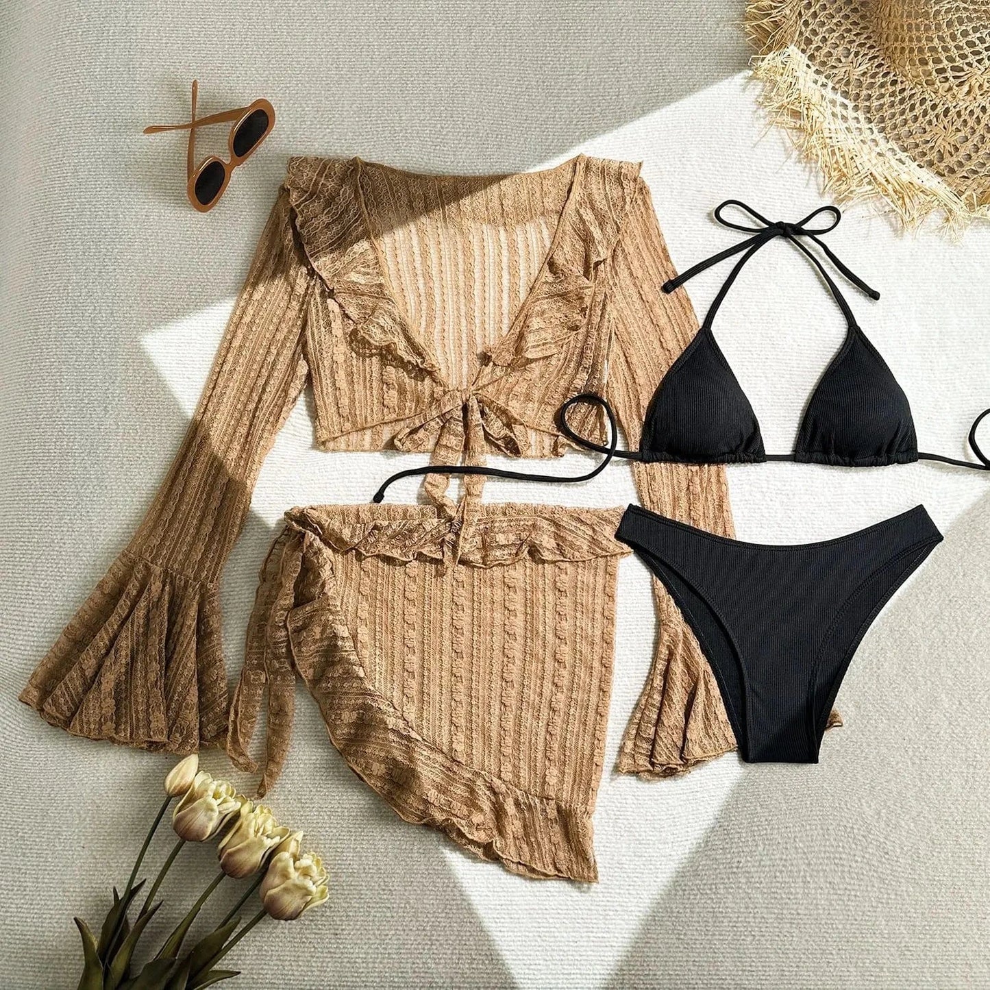 Ensemble Bain Chic Asymétrique - Élégance et Confort pour la Plage