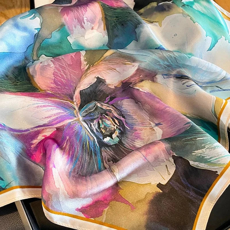 Carré 100% Soie foulard carré en soie 53x53 premium - Élégant, léger et durable