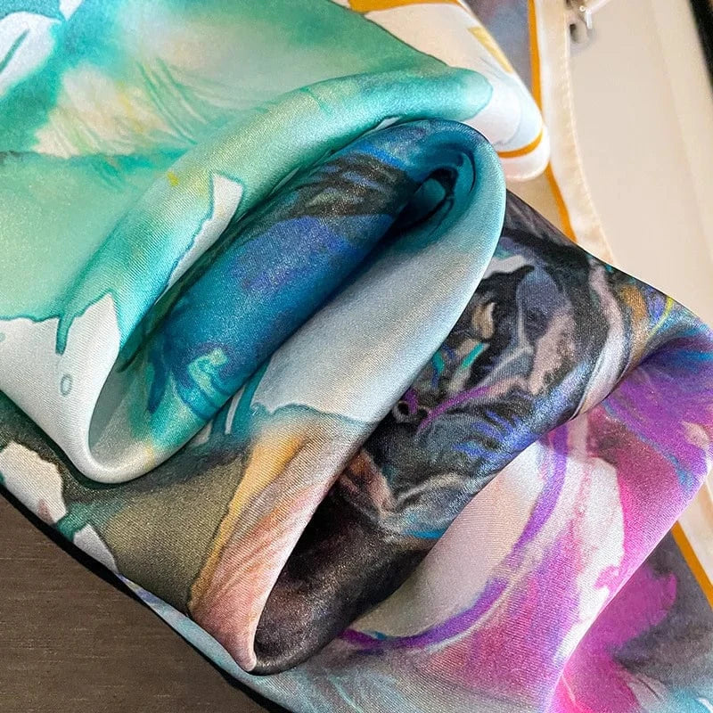 Carré 100% Soie foulard carré en soie 53x53 premium - Élégant, léger et durable