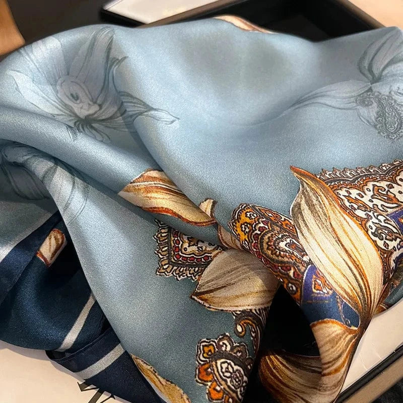 Carré 100% Soie foulard carré en soie imprimé floral premium