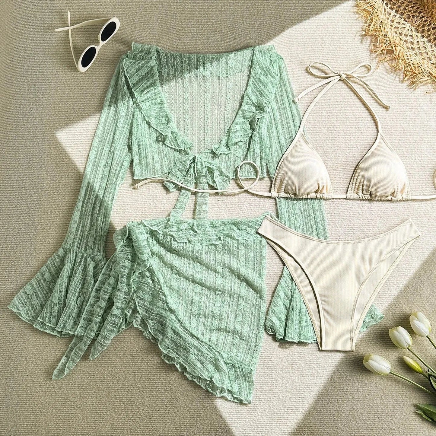 Ensemble Bain Chic Asymétrique - Élégance et Confort pour la Plage