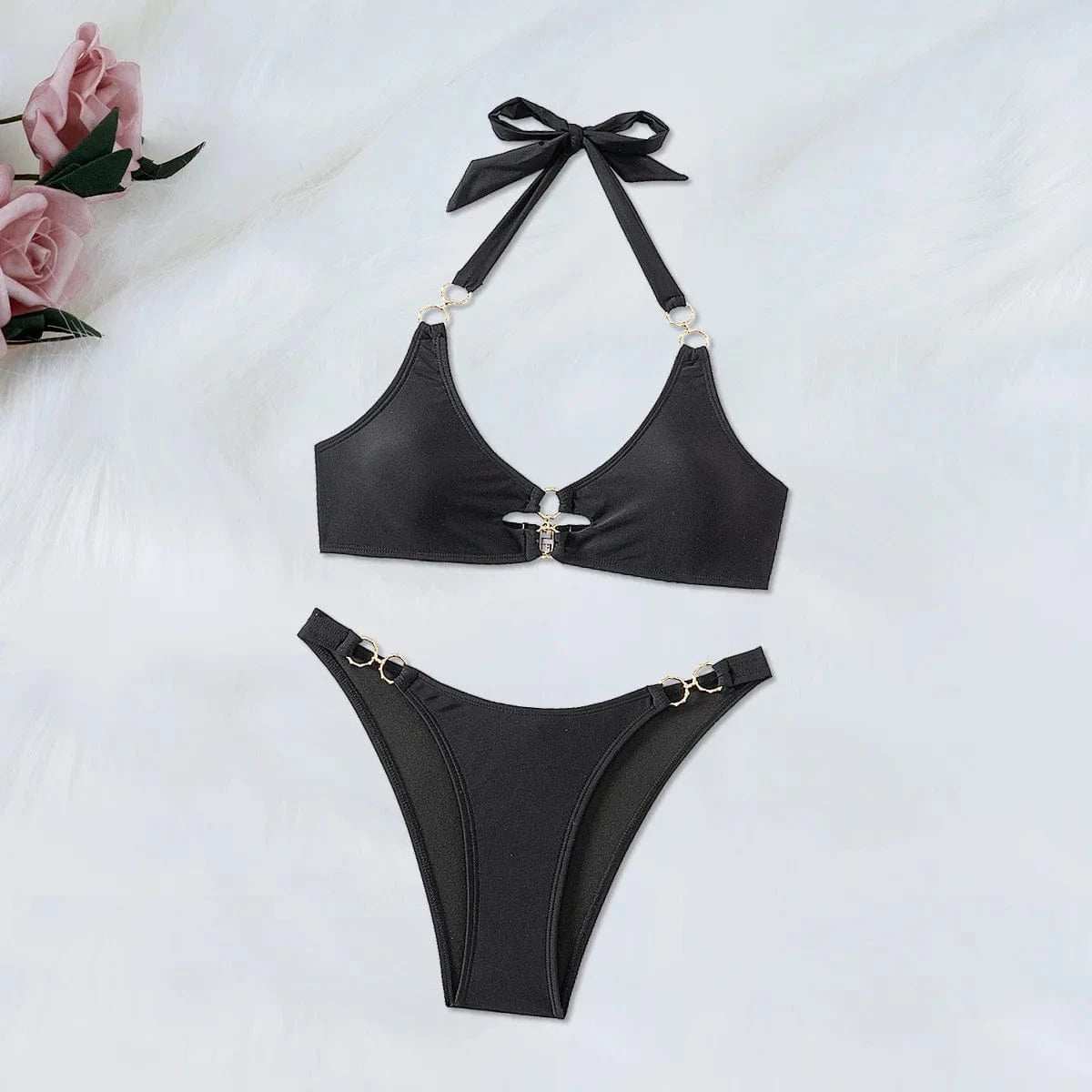 Bikini Métallisé Chic à Armatures - Élégance et Confort pour Toutes les Occasions