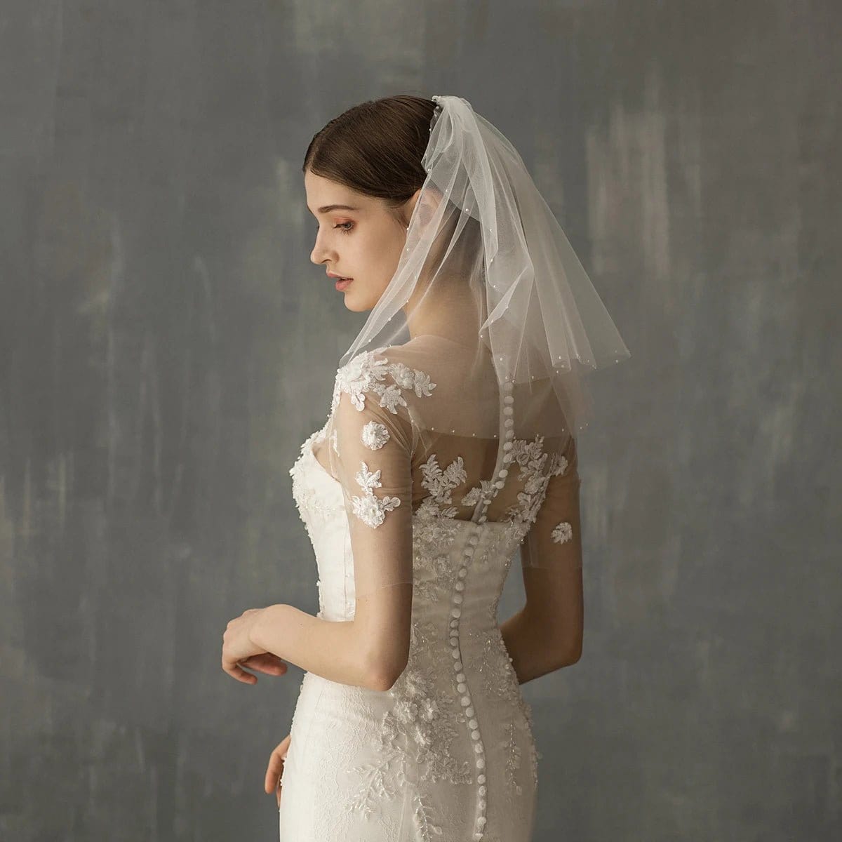 Châle Mariage de Luxe avec Perles Embellies