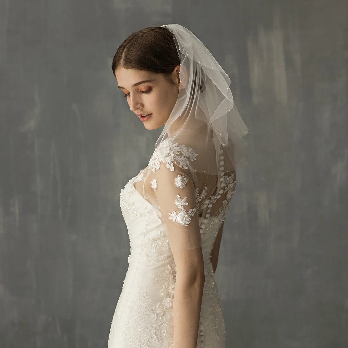 Châle Mariage de Luxe avec Perles Embellies