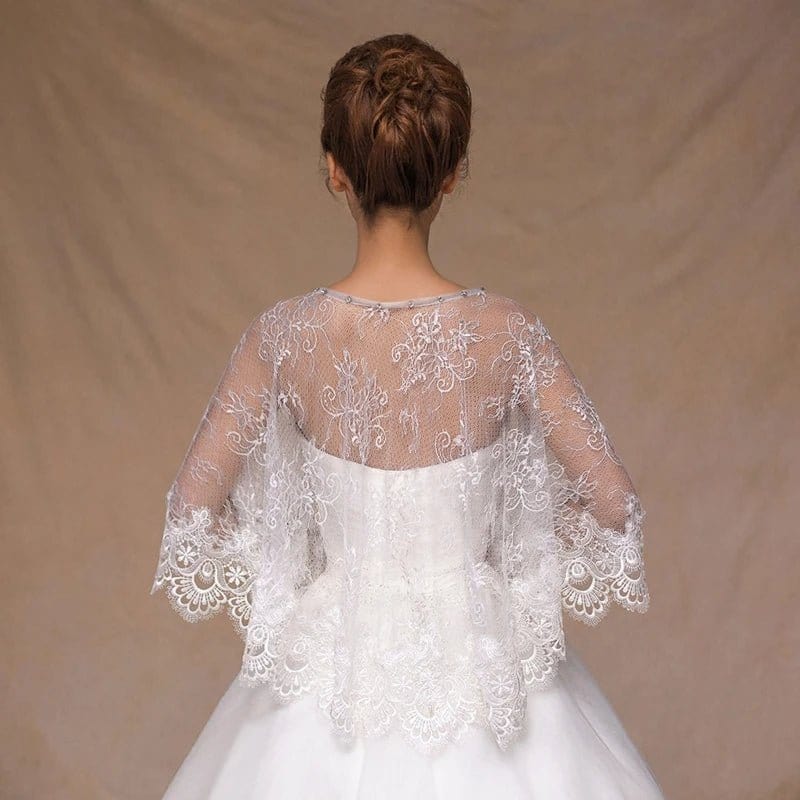 Châle Mariage en Dentelle avec Motifs Floraux - Collection Élégance Floral