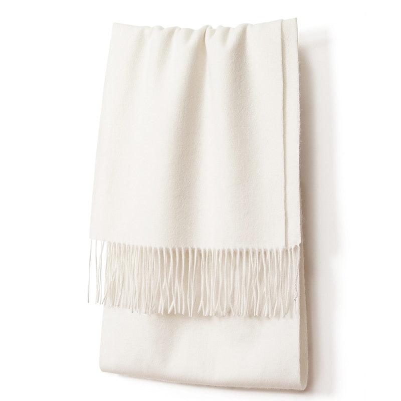 Écharpe cosy en laine uni Blanc