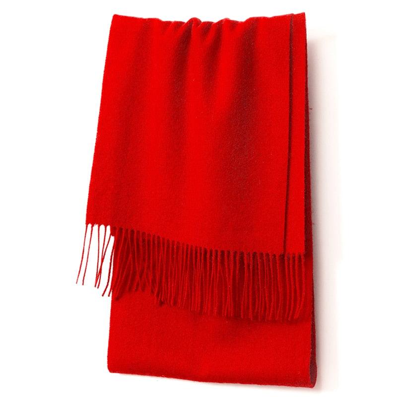 Écharpe cosy en laine uni Rouge