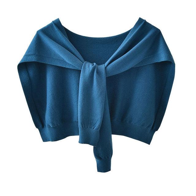 Écharpe de création avec manches en coton Bleu