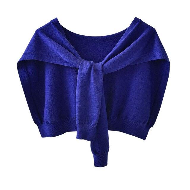 Écharpe de création avec manches en coton Bleu Roy
