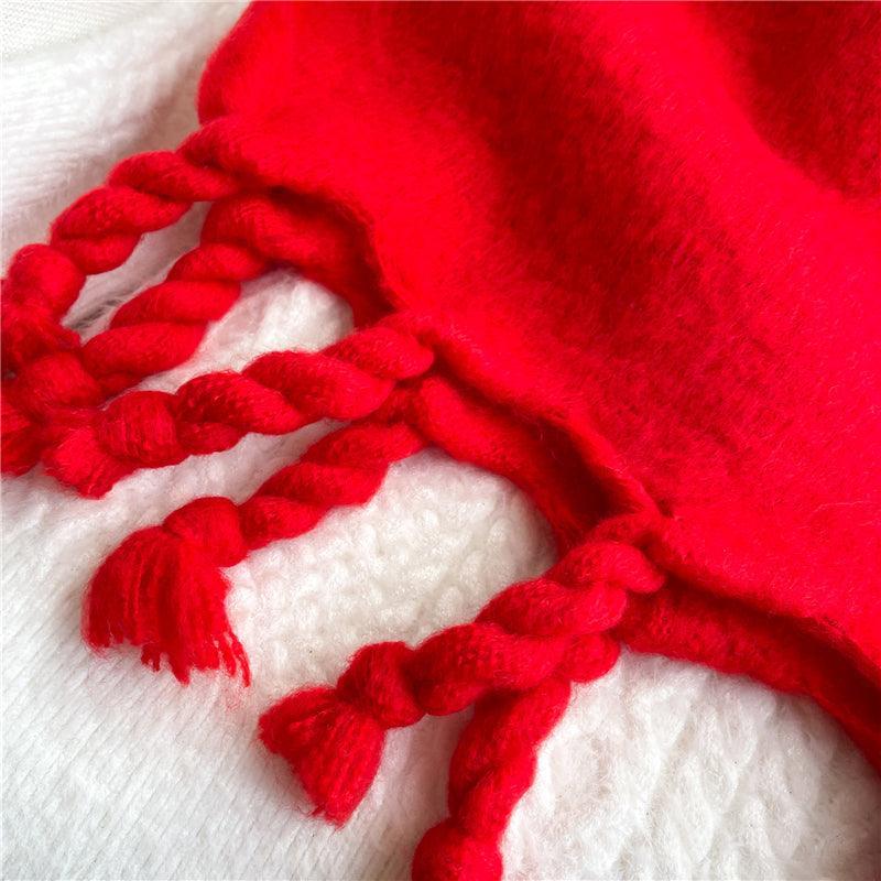 Écharpe longue en cachemire pour femmes Rouge
