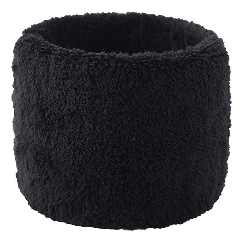 Écharpe Snood Douillette Effet Peluche Noir
