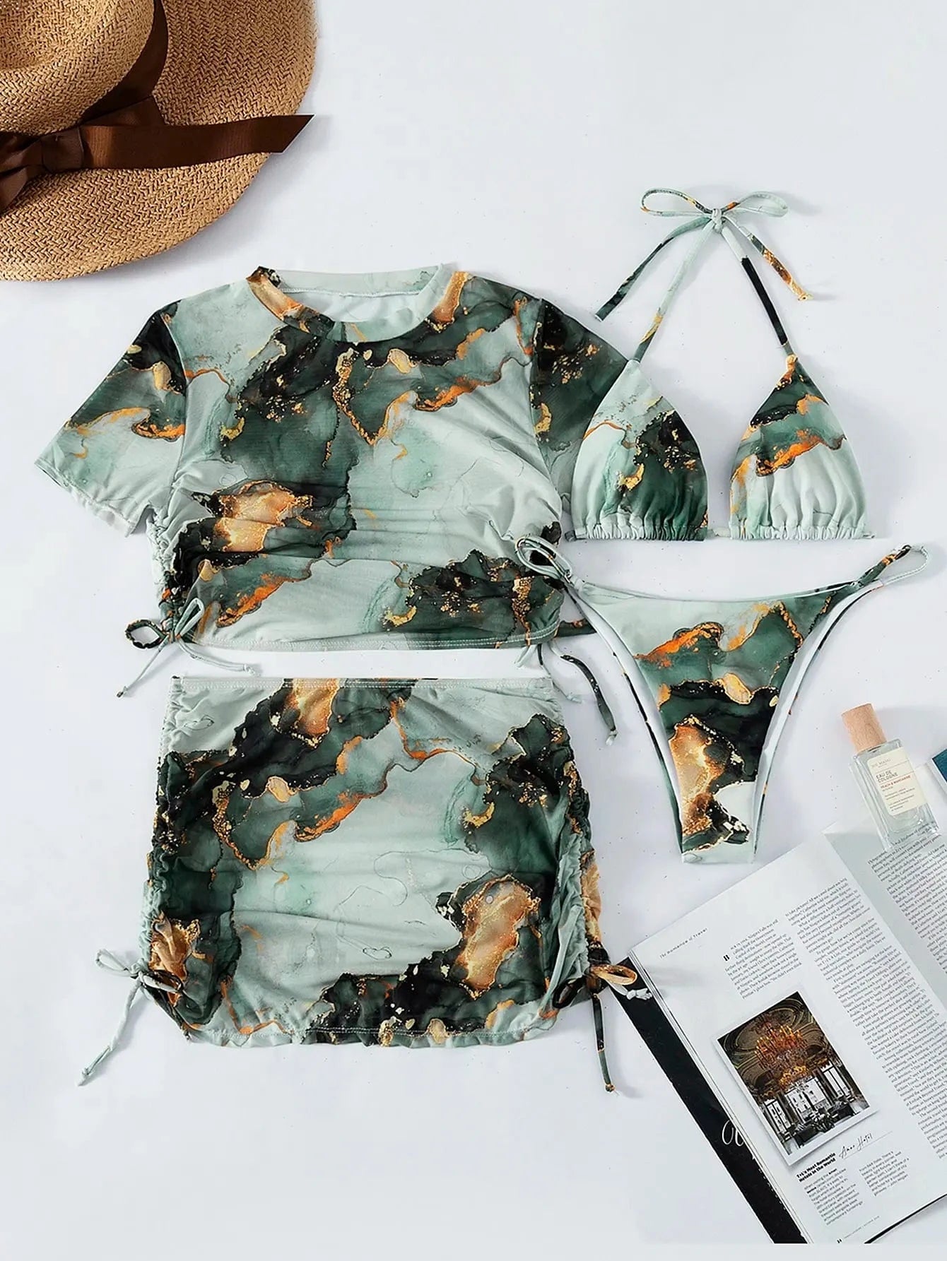 Ensemble Bikinis Marbré Artistique - Élégance et Style Estival