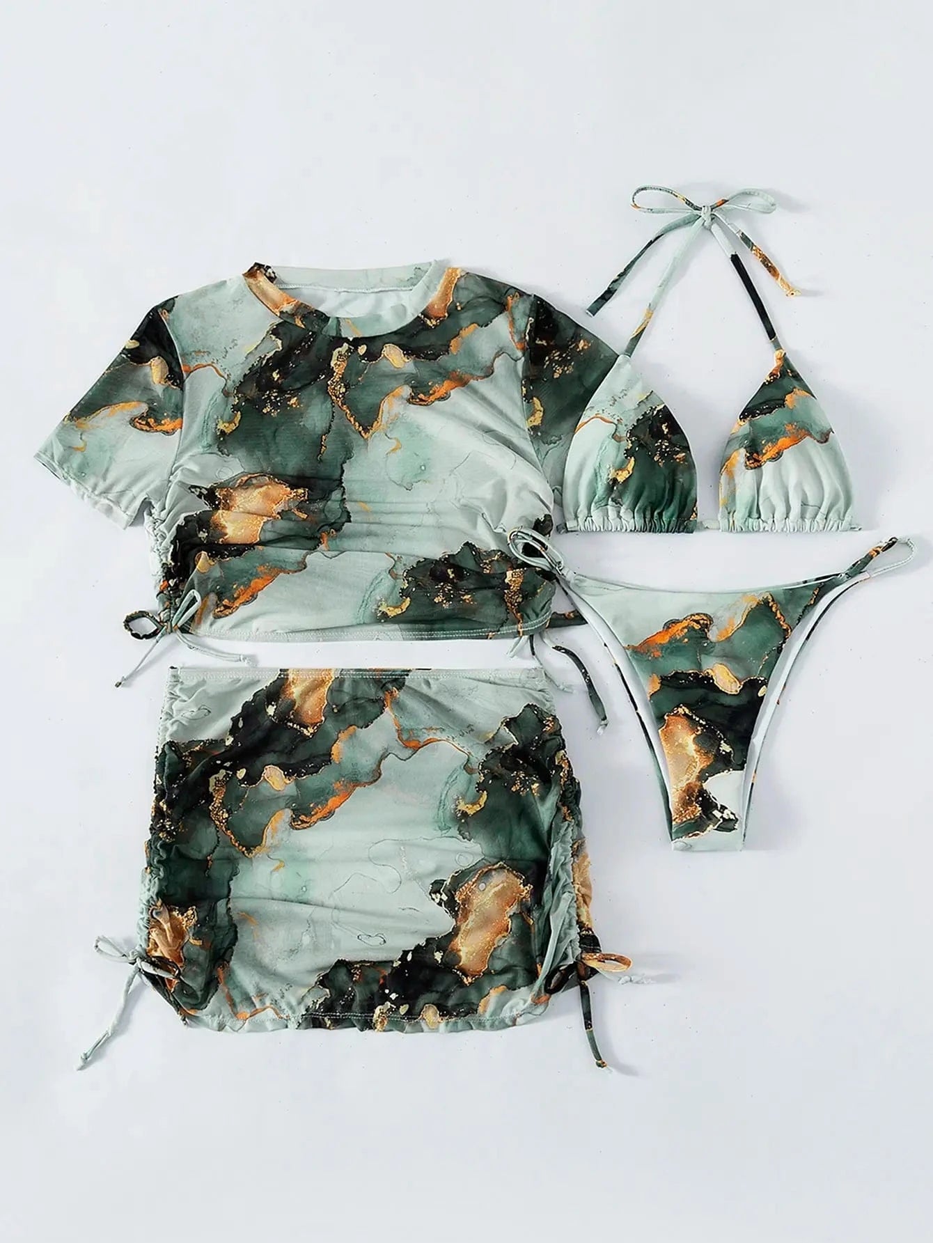 Ensemble Bikinis Marbré Artistique - Élégance et Style Estival