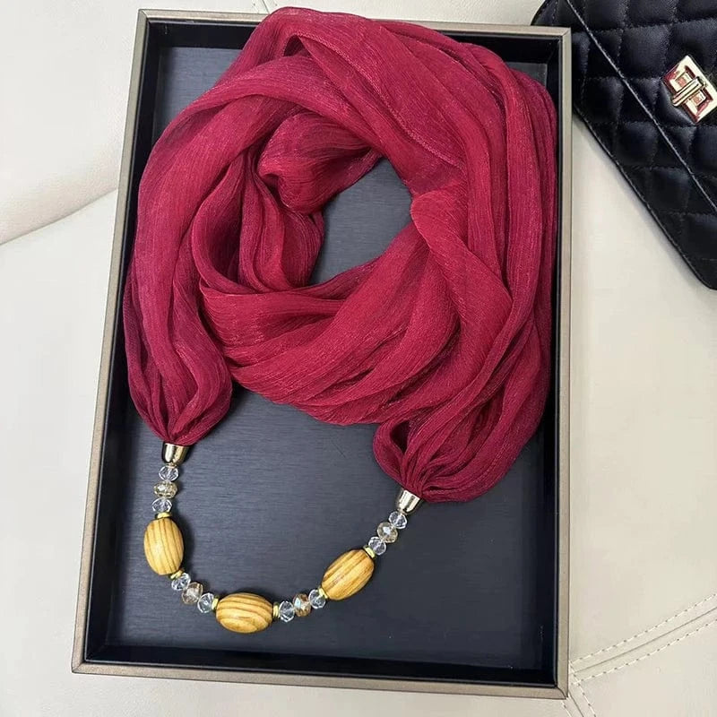 Foulard Bijou avec Collier Intégré Fuschia