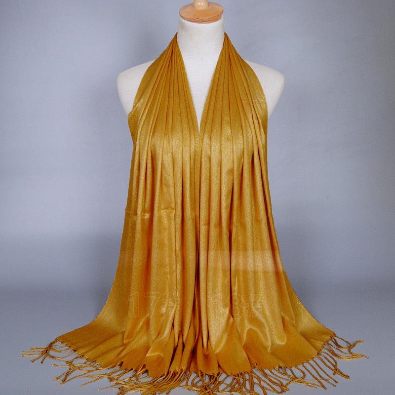 Foulard Brillant en Lurex Or