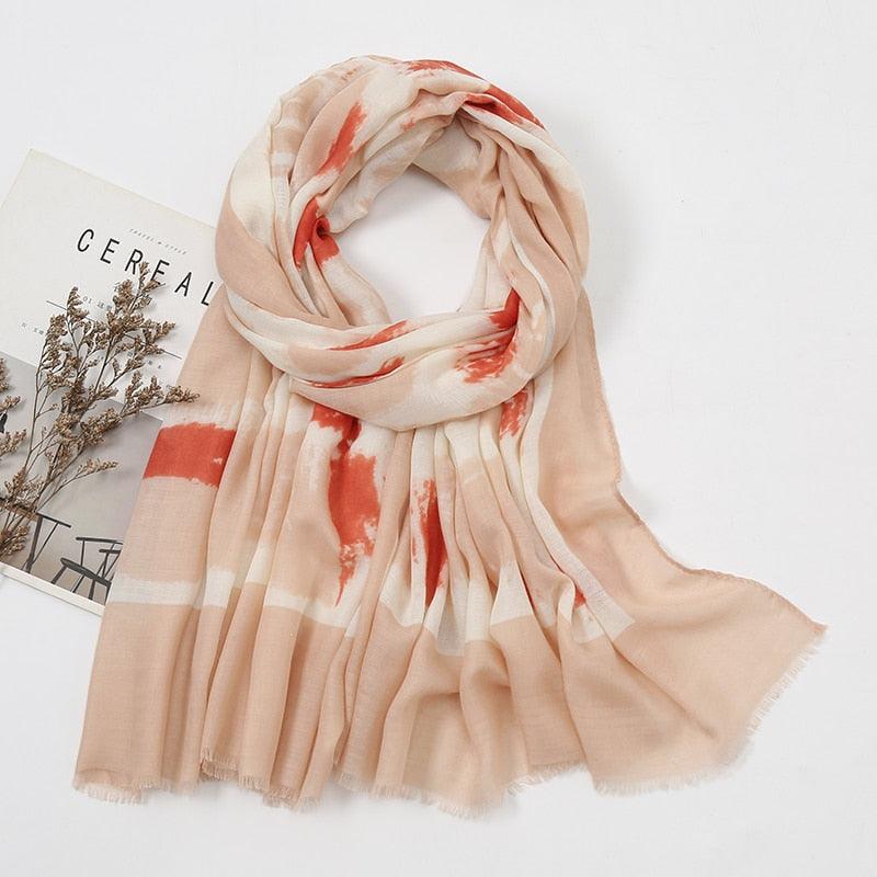 Foulard en coton bohème éclectique Rose