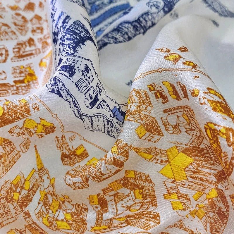 Foulard Luxueux en Satin aux Motifs Élégants