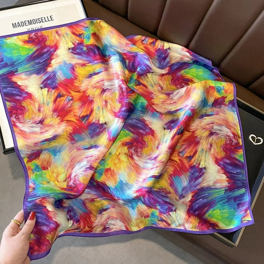 Carré 100% Soie multicolore