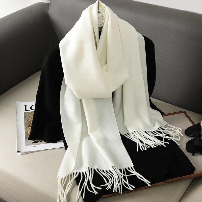 Echarpe Cachemire Blanc - 180 cm