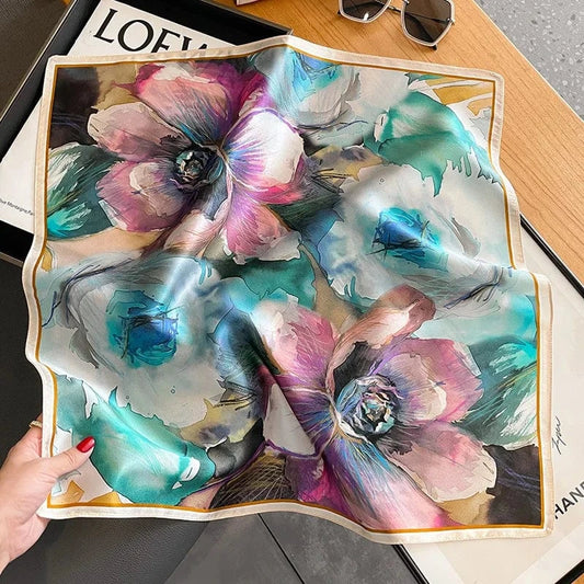 Carré 100% Soie foulard carré en soie 53x53 premium - Élégant, léger et durable