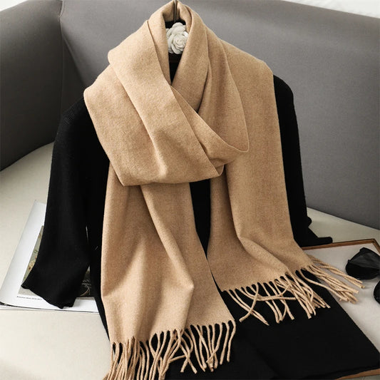 Echarpe Cachemire Beige-Camel Veloute - Élégance chaude et intemporelle