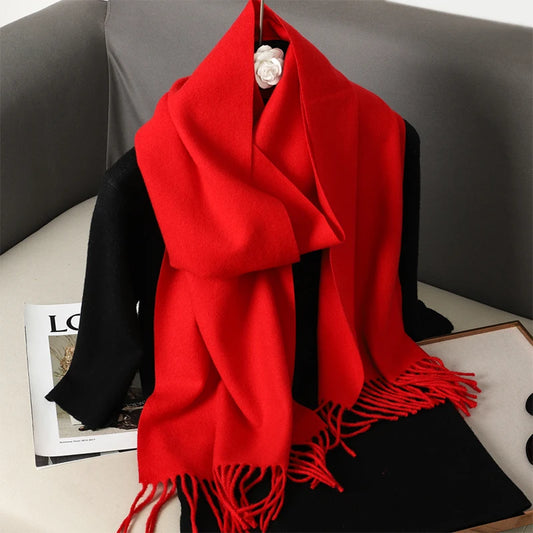 Echarpe Cachemire Rouge Éclat - Douce et Élégante