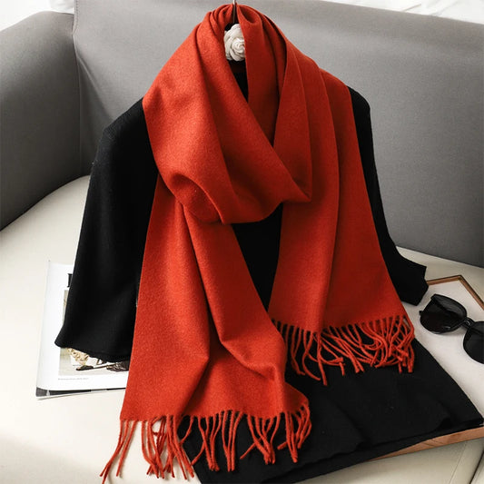 Echarpe Cachemire Vermiluxe Rouge Vermillon Profond