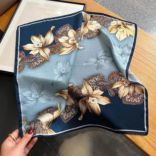 Carré 100% Soie foulard carré en soie imprimé floral premium