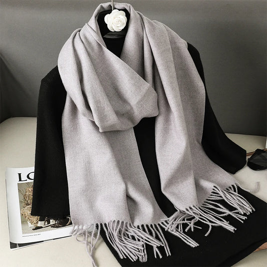 Echarpe Cachemire Gris Perle Argenté — Élégante gris perle clair, minimaliste