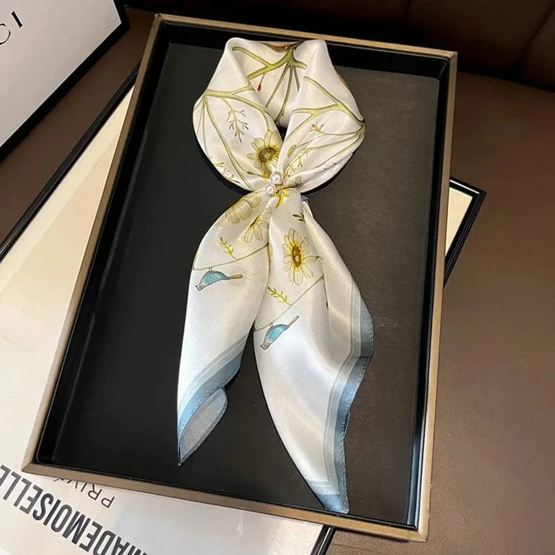 Carré 100% Soie foulard carré en soie imprimé élégant et tendance
