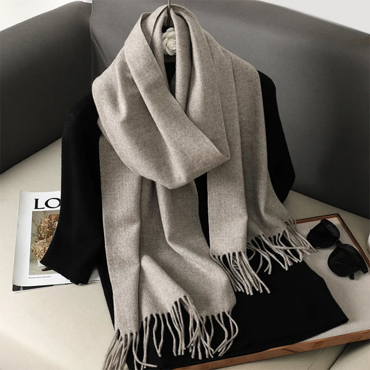 Echarpe Cachemire Sable Velouté - Foulard long 180 cm, douceur et chaleur
