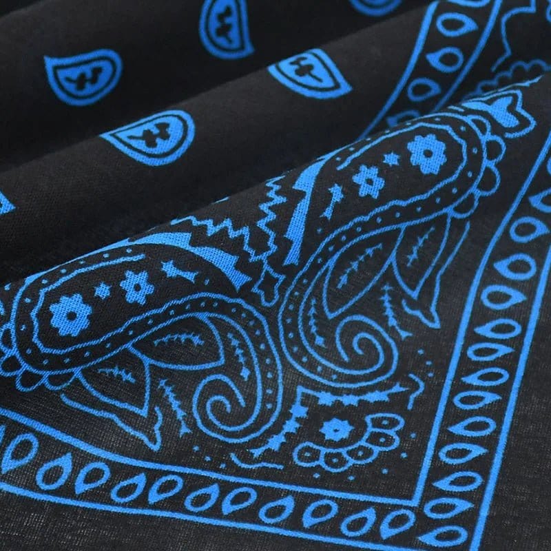 Bandana Noir en Coton avec Logo Imprimé