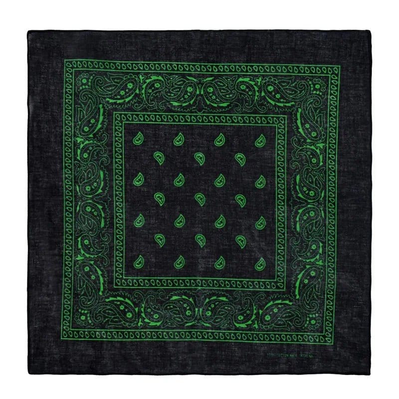 Bandana Noir en Coton avec Logo Imprimé Vert