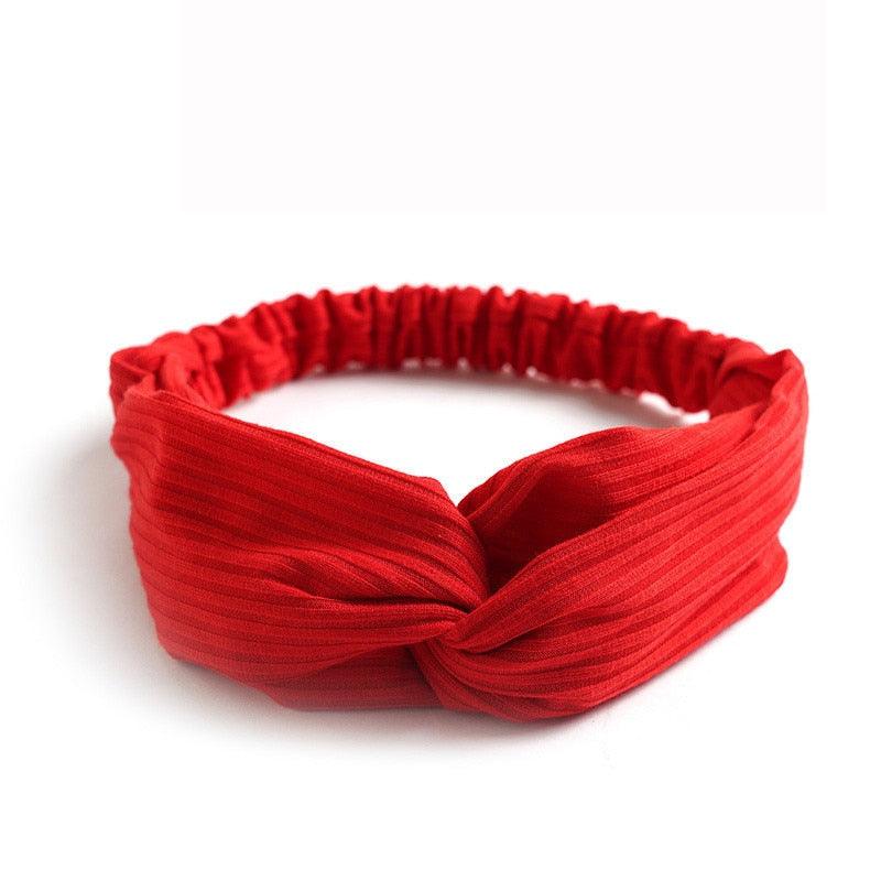 Bandeau à nœud croisé en coton bio Rouge