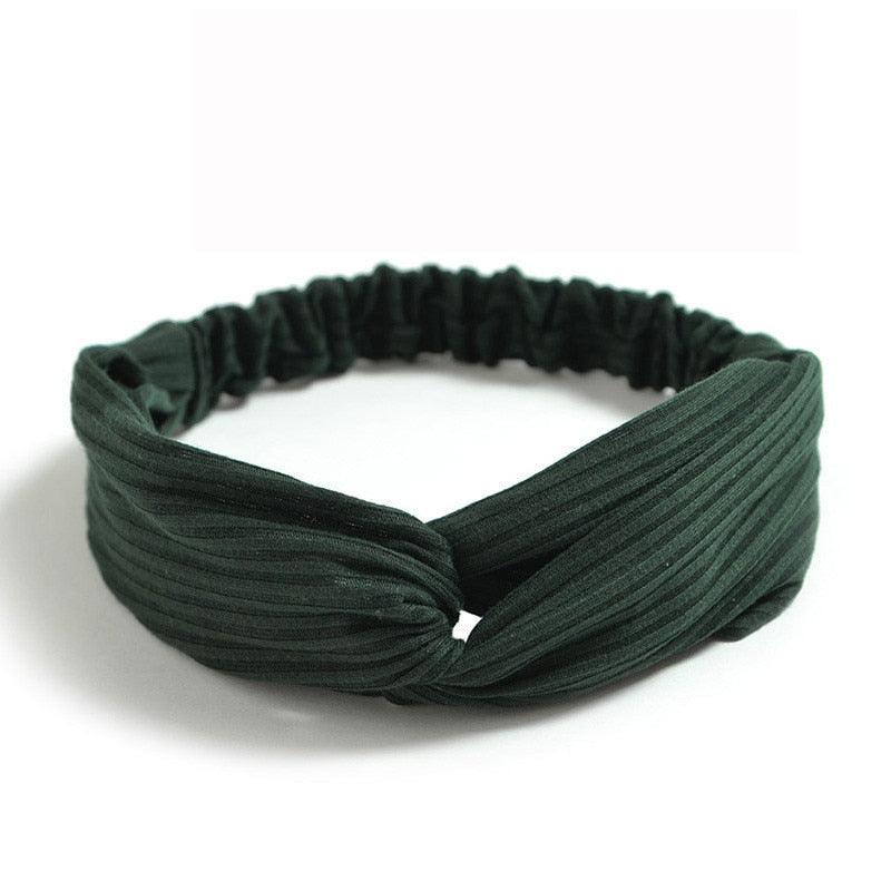 Bandeau à nœud croisé en coton bio Vert