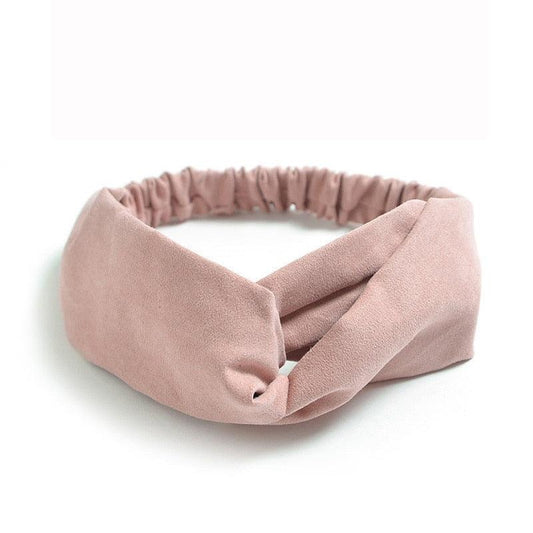 Bandeau Daim Knot Rose