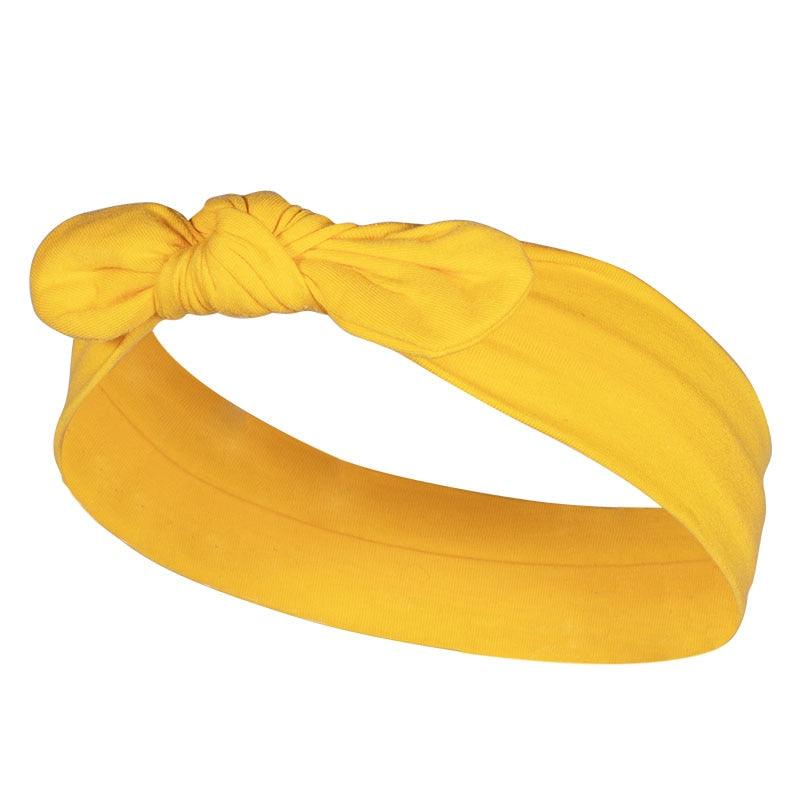 Bandeau élastique de coton avec nœud Jaune