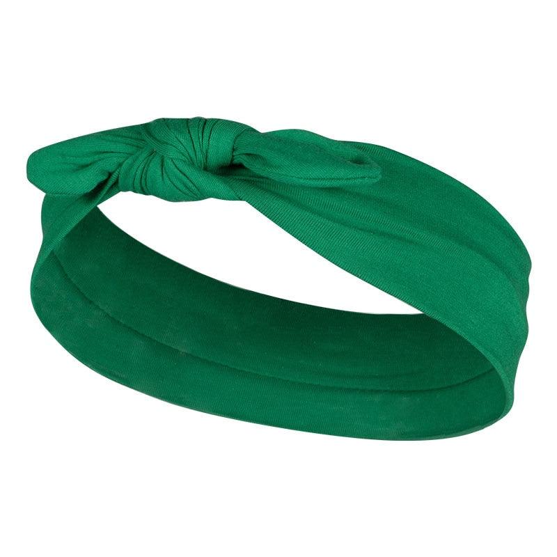 Bandeau élastique de coton avec nœud Vert