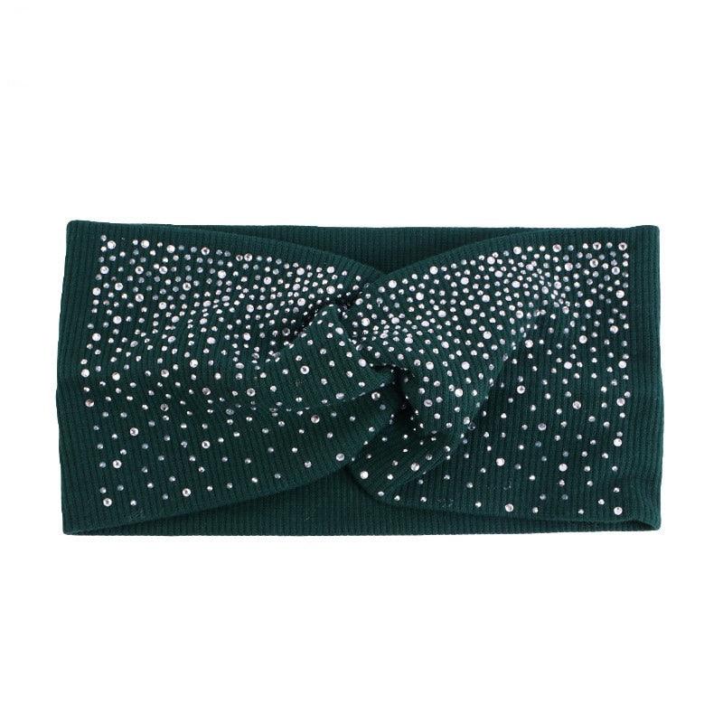 Bandeau en coton orné de strass