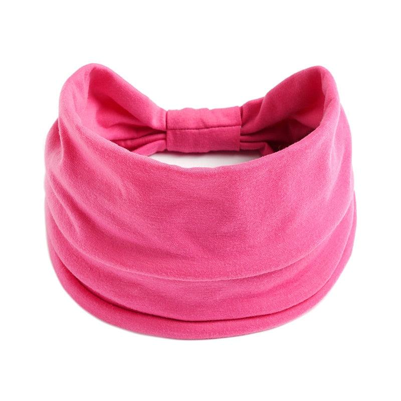 Bandeau femme large uni - Élégance intemporelle Rose