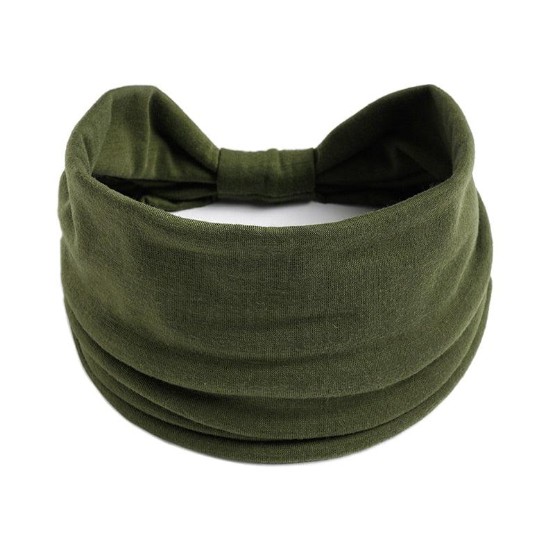 Bandeau femme large uni - Élégance intemporelle Vert