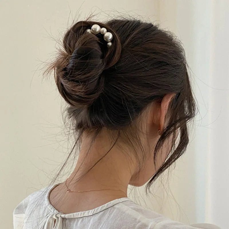 Barrette Perle en Forme de U - Élégance Assurée