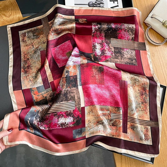 Carré 100% Soie Art Fuschia 70X70cm