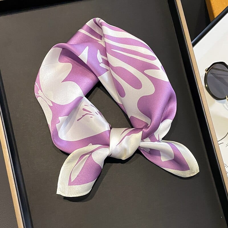 Carré 100% Soie Bicolore fleur