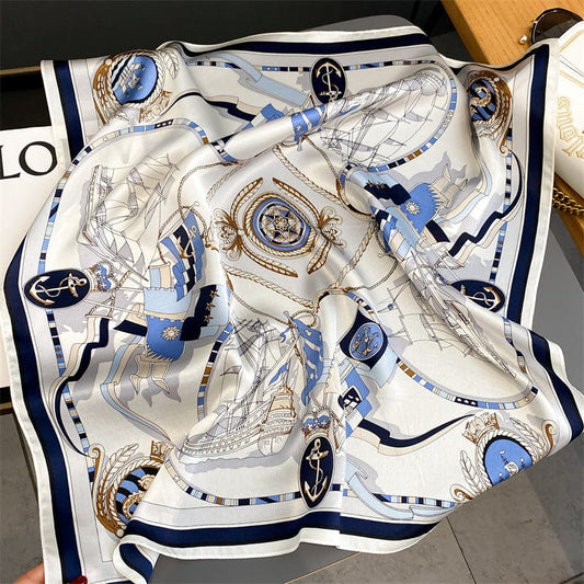 Carré 100% Soie Chic Femme La Marina 70x70cm