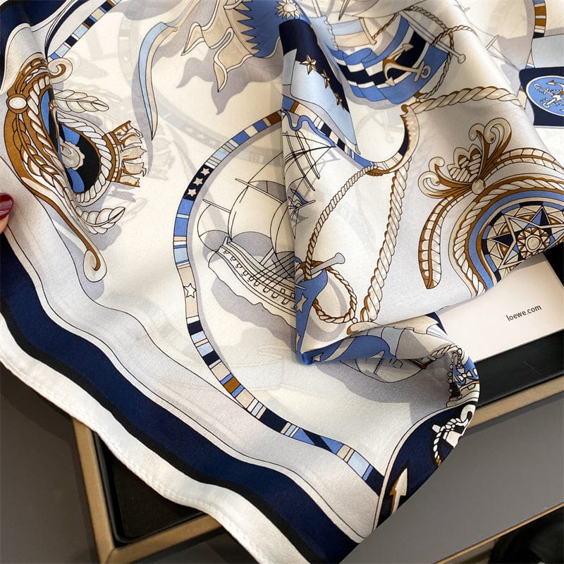 Carré 100% Soie Chic Femme La Marina 70x70cm