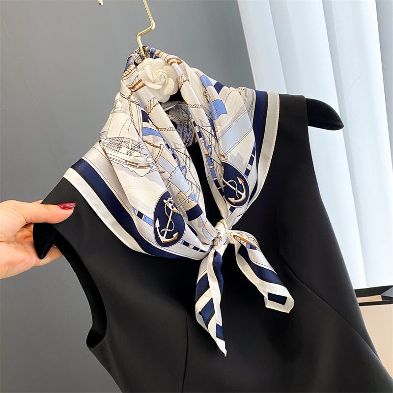Carré 100% Soie Chic Femme La Marina 70x70cm