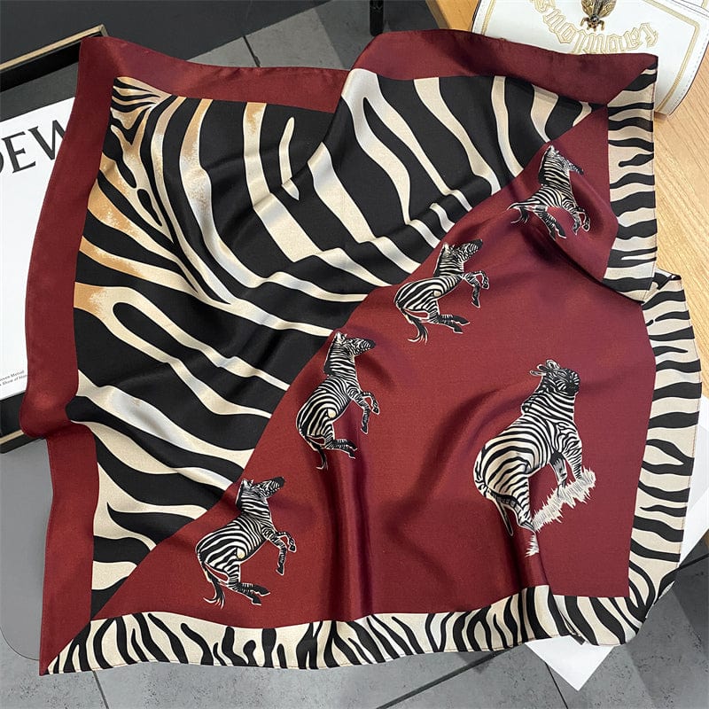 Carré 100% Soie Décoration Zèbre Femme