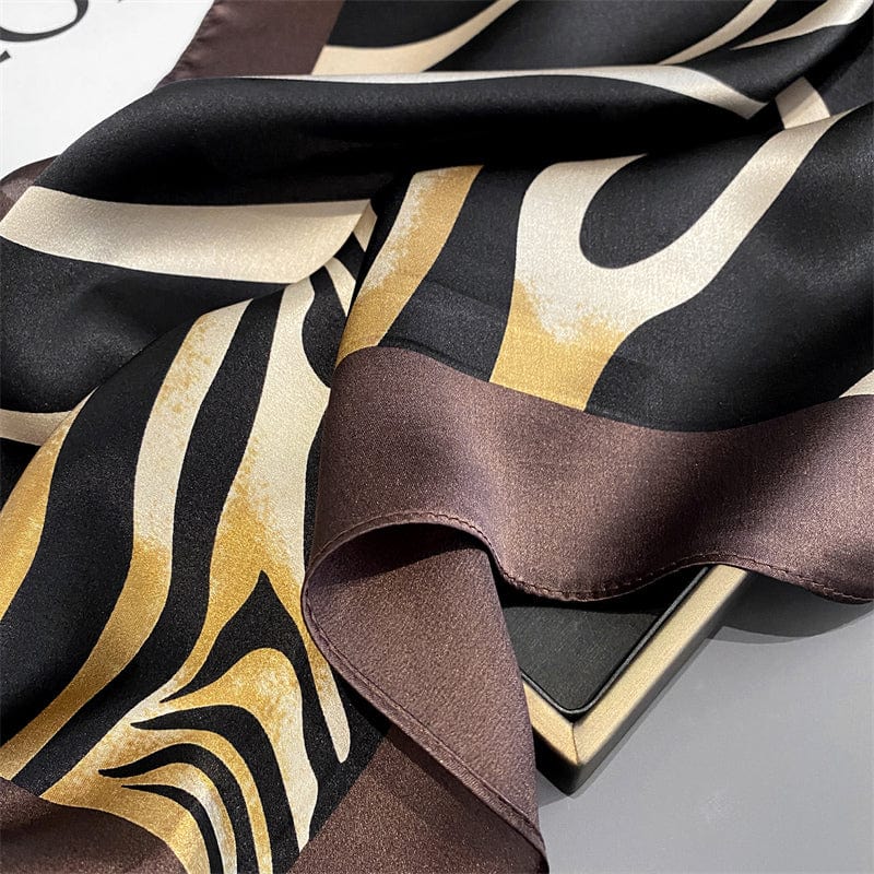 Carré 100% Soie Décoration Zèbre Femme