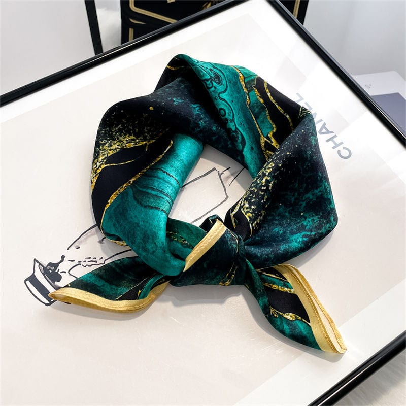 Carré 100% Soie Eau Turquoise 53x53cm